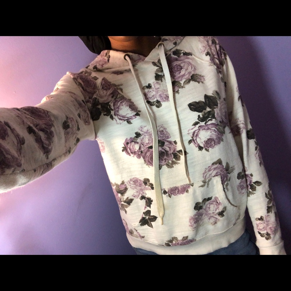 Purple floral sweater